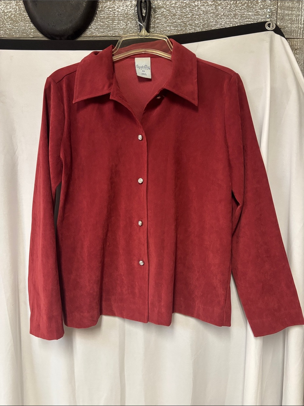 Vintage Cascade Blues Petite Crimson Red Top